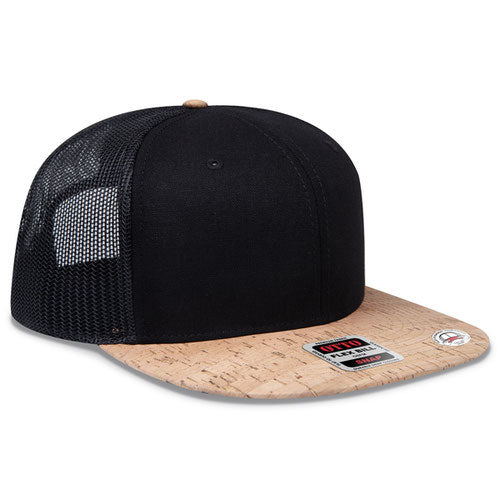 OTTO Cork Brim Snap 6 Panel Pro Style Mesh Back Trucker Snapback Hat