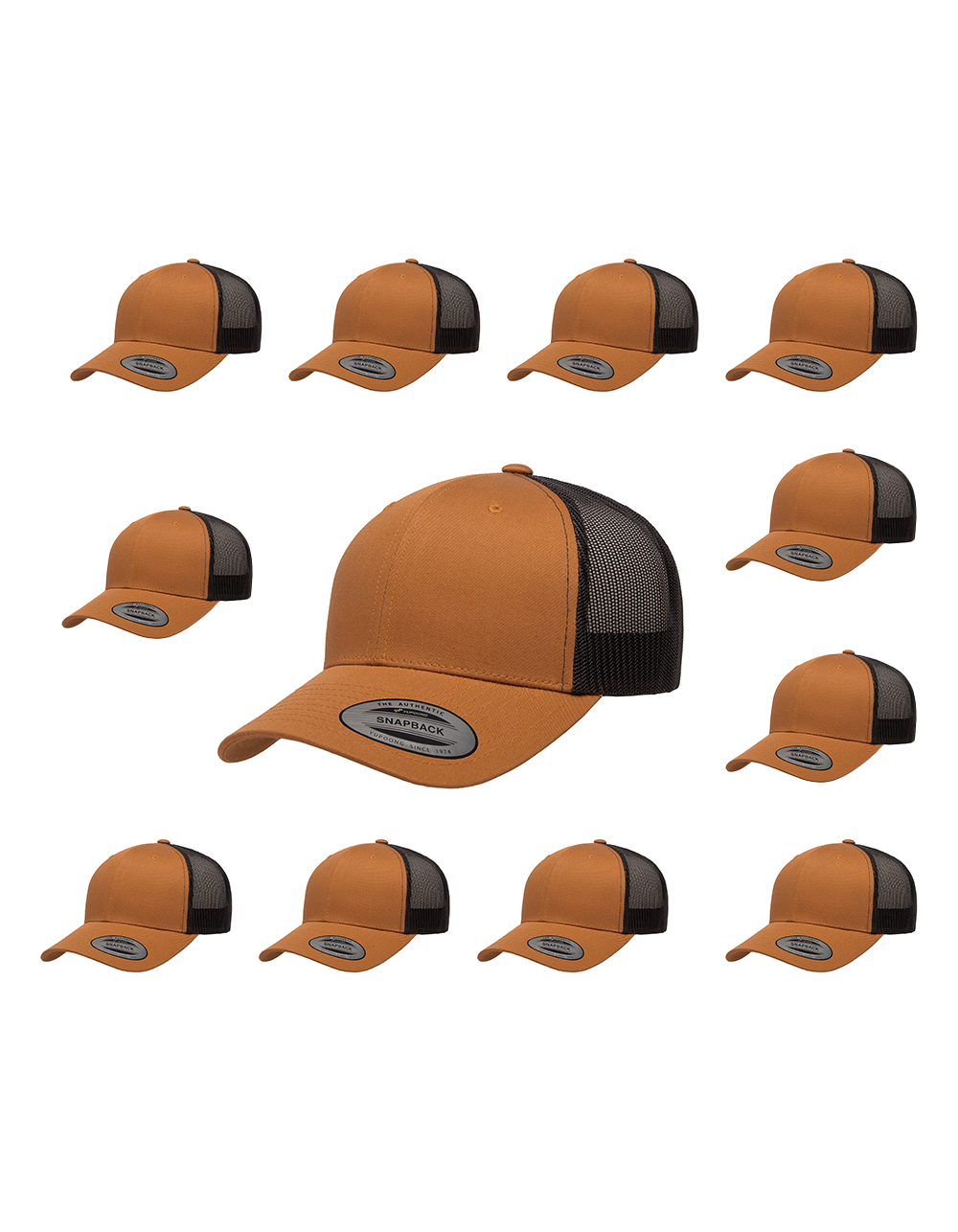 12-Piece Product Package: Yupoong 6606 Adult Retro Cap - with Embroidery customisation