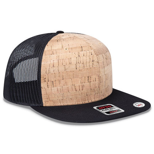 OTTO Cork Crown Snap 6 Panel Pro Style Mesh Back Trucker Snapback Hat