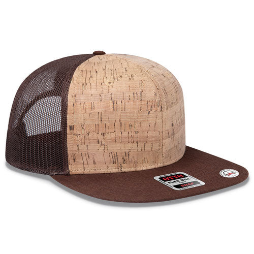 OTTO Cork Crown Snap 6 Panel Pro Style Mesh Back Trucker Snapback Hat