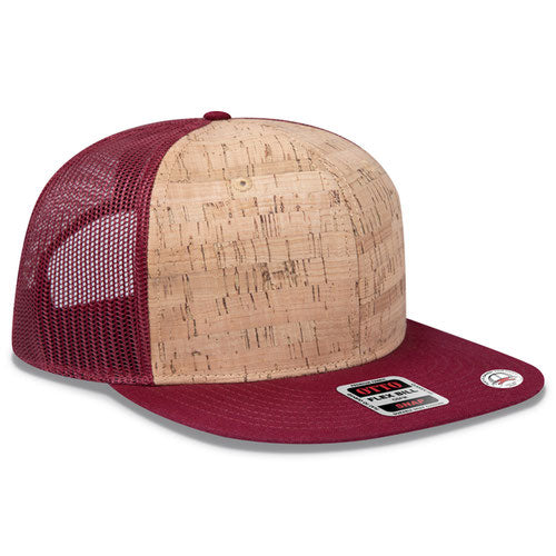 OTTO Cork Crown Snap 6 Panel Pro Style Mesh Back Trucker Snapback Hat