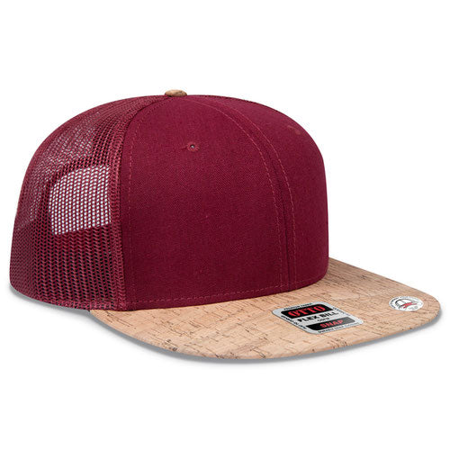OTTO Cork Brim Snap 6 Panel Pro Style Mesh Back Trucker Snapback Hat
