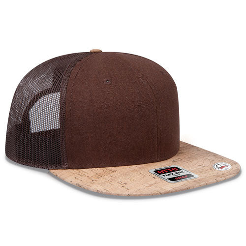 OTTO Cork Brim Snap 6 Panel Pro Style Mesh Back Trucker Snapback Hat