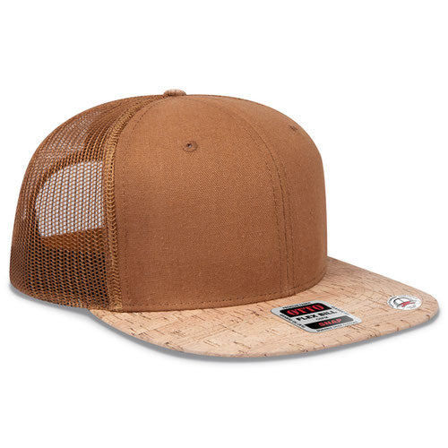 OTTO Cork Brim Snap 6 Panel Pro Style Mesh Back Trucker Snapback Hat