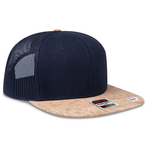 OTTO Cork Brim Snap 6 Panel Pro Style Mesh Back Trucker Snapback Hat