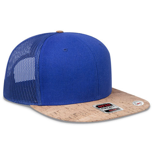 OTTO Cork Brim Snap 6 Panel Pro Style Mesh Back Trucker Snapback Hat