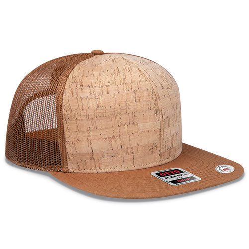 OTTO Cork Crown Snap 6 Panel Pro Style Mesh Back Trucker Snapback Hat