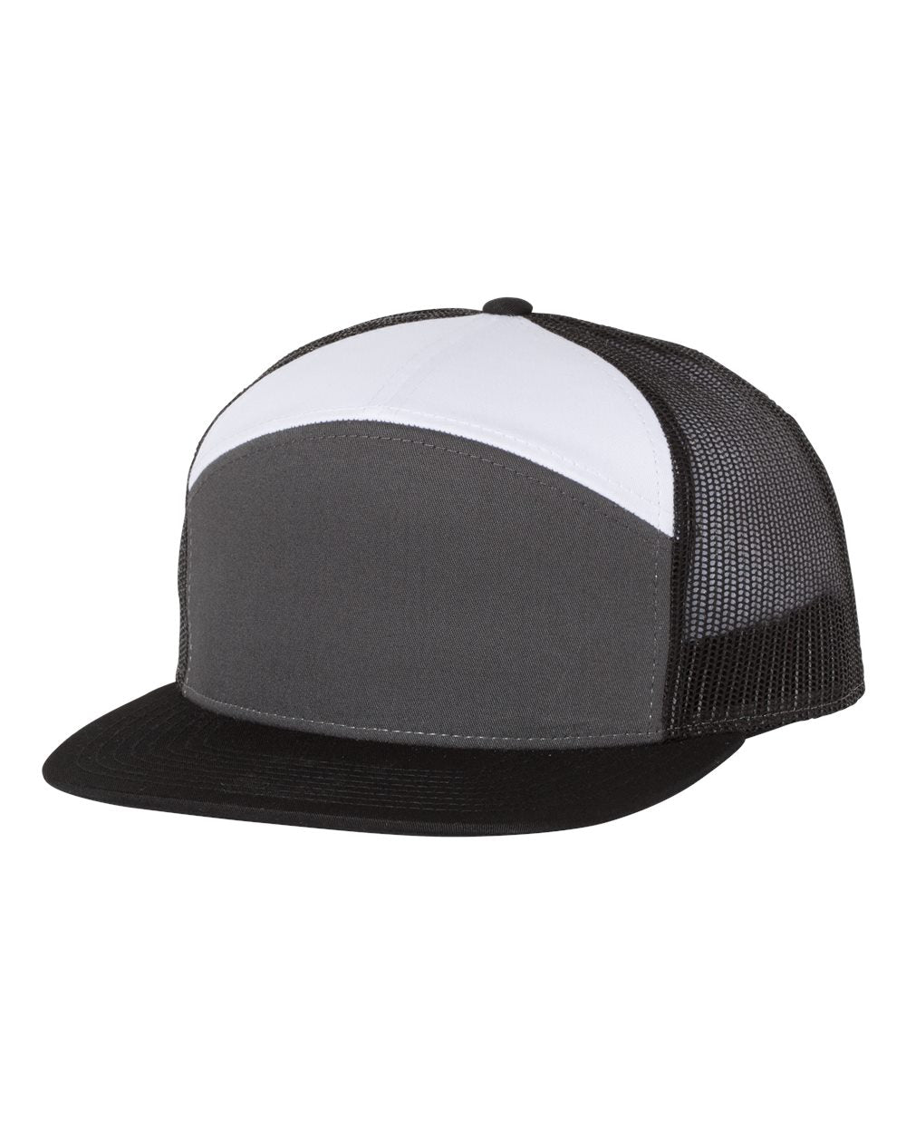 Richardson 168 7 Panel Trucker Hat, Flat Bill Snapback