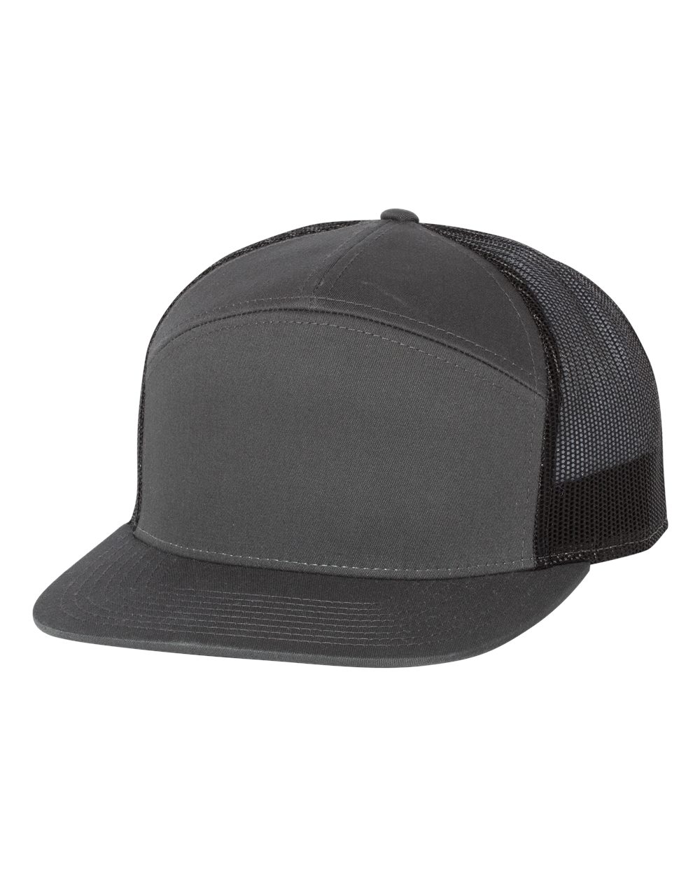 Richardson 168 7 Panel Trucker Hat, Flat Bill Snapback
