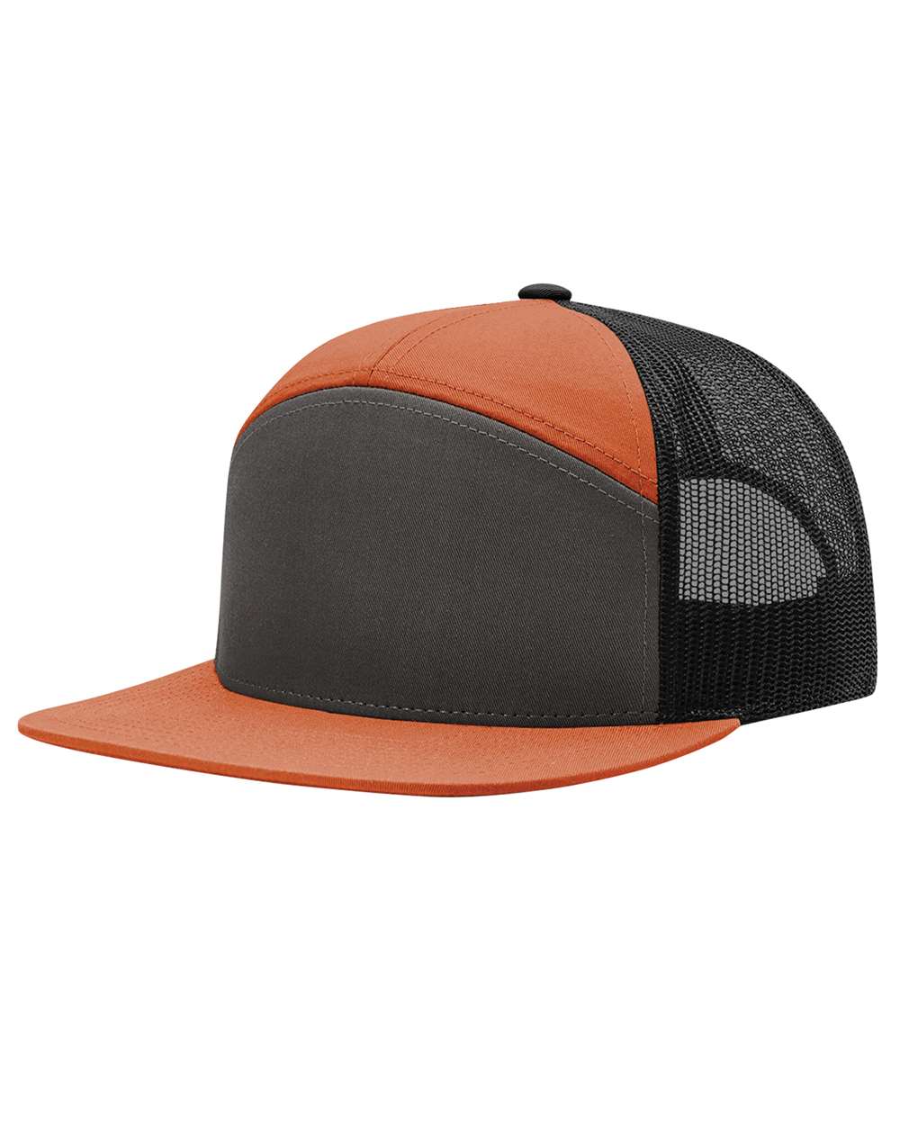 Richardson 168 7 Panel Trucker Hat, Flat Bill Snapback