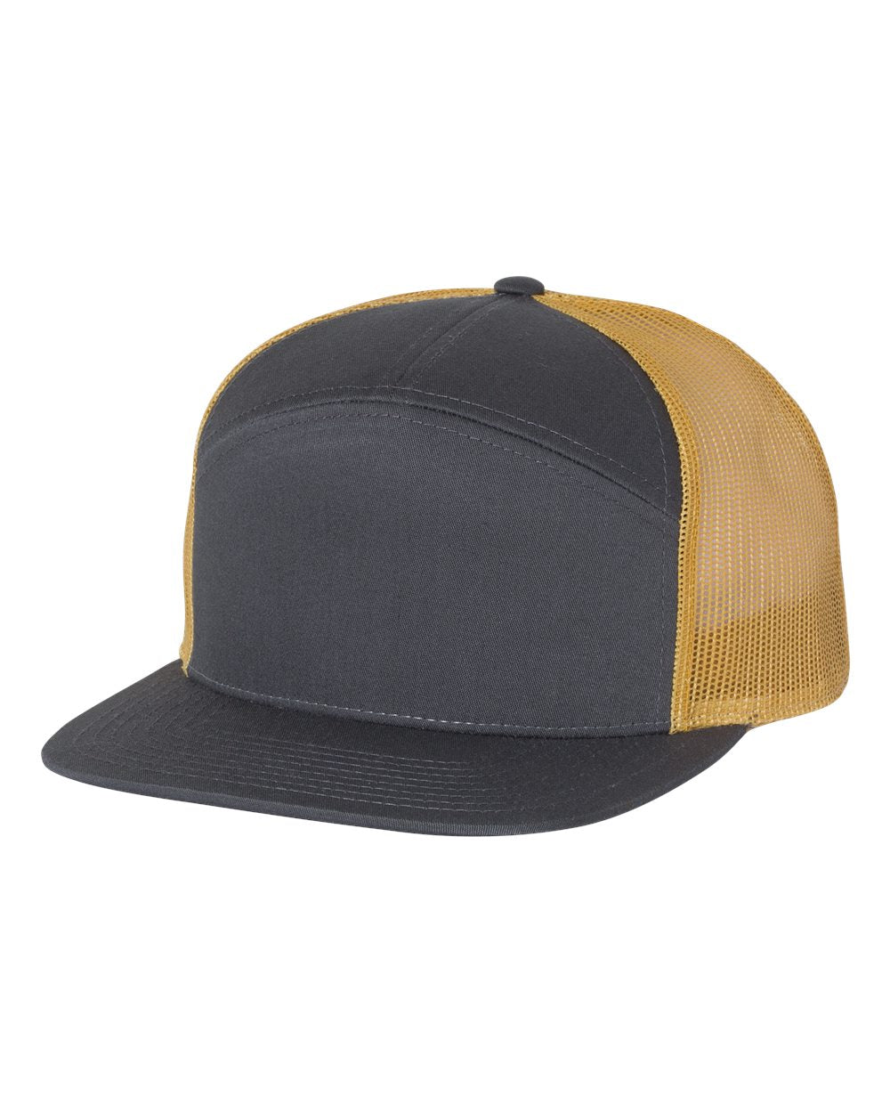 Richardson 168 7 Panel Trucker Hat, Flat Bill Snapback