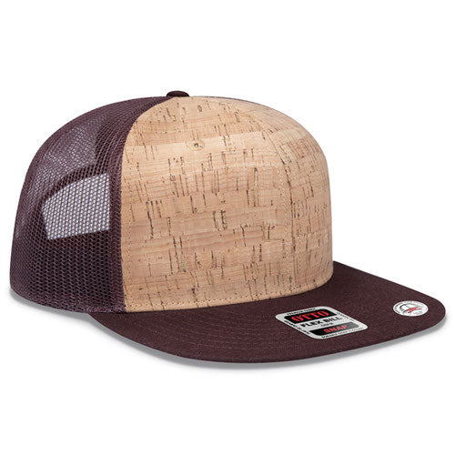 OTTO Cork Crown Snap 6 Panel Pro Style Mesh Back Trucker Snapback Hat