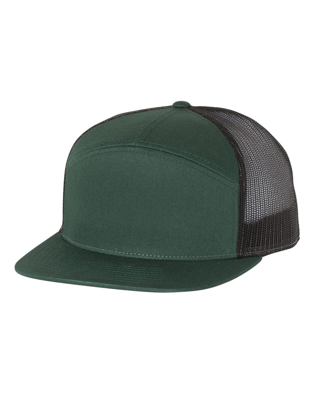 Richardson 168 7 Panel Trucker Hat, Flat Bill Snapback