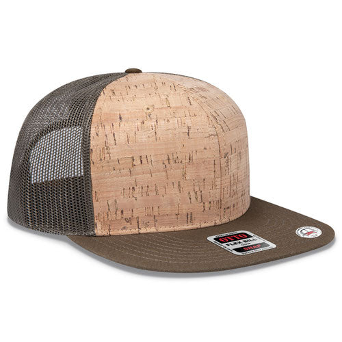 OTTO Cork Crown Snap 6 Panel Pro Style Mesh Back Trucker Snapback Hat