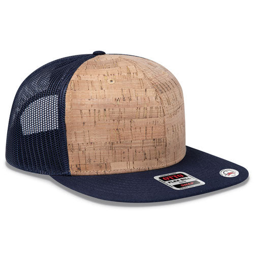 OTTO Cork Crown Snap 6 Panel Pro Style Mesh Back Trucker Snapback Hat