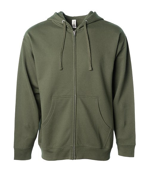 Midweight Zip Hooded Sweatshirt