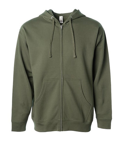 Midweight Zip Hooded Sweatshirt